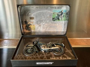 RARE MOTO TRIUMPH TR6 THE GREAT ESCAPE STEVE McQUEEN SCALE 1/12 MINICHAMPS - Bild 1 von 19