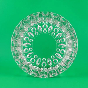 VTG KIG Indonesia Heavy Clear Crystal Glass circle and oval ashtray - Picture 1 of 5
