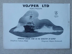 8/1957 PUB VOSPER PORTSMOUTH HIGH SPEED CRAFT ORIGINAL AD - Foto 1 di 1