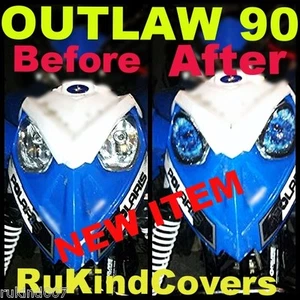 POLARIS PREDATOR 90 Outlaw 90 HEADLIGHT COVERS BLUE EYE'S NEW ITEM - Picture 1 of 11