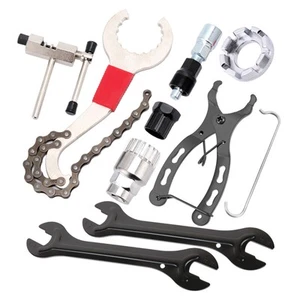 9x Bike Repair Tool Cassette Remover Wrench Chain Breaker Crank Puller Extractor - Imagen 1 de 9