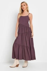 PixieGirl Petite Women's Acid Wash Asymmetric Tiered Maxi Dress - Picture 1 of 23