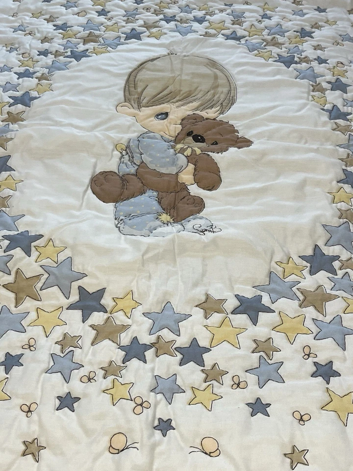 Cobertor para berço Precious Moments feito à mão 42x33 - Imagem 1 de 4