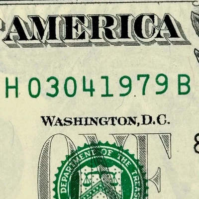 March 4th 1979 3rd April Dollar Bill Uncirculated Birthday Note $1 Fancy Serial - Image 1 of 4