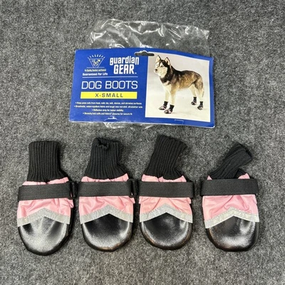 NEW Open Package Guardian Gear Dog Boots Padded Reflective X-Small Pink Black - Image 1 of 4