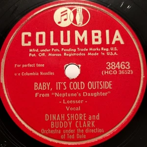 HEAR👂Dinah Shore & Buddy Clark Baby It's Cold Outside Christmas Columbia 78 RPM - Picture 1 of 4