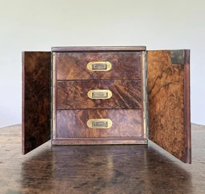 Victorian Campaign Walnut Collectors Cabinet come Humidor Cabinet - Picture 1 of 24