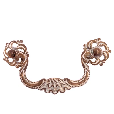 Vintage Brass Shell & Scroll Drop Bail Drawer Pull 3.5" Centers Canada CB-3470 - Image 1 of 4