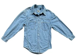 Camisa de mezclilla DKNY de colección Top azul perla a presión para mujer S pequeña ajustada occidental - Imagen 1 de 11