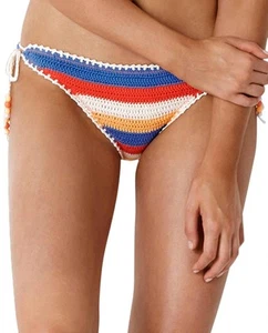 Seafolly crochet side tie brazilian bikini bottom SEA CARIBBEAN KOOL - Picture 1 of 5