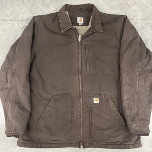 Chaqueta Carhartt Marrón Oscuro Sherpa Forrada Pato Lona 104293 Talla 2XL Alta - Imagen 1 de 7