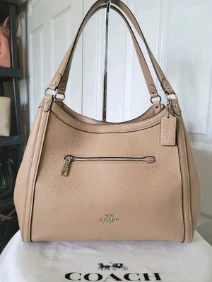 Coach Kristy наплечная сумка кожаная сумка с короткими ручками в серо-коричневый / серебро C6231 - Изображение 1 из 4