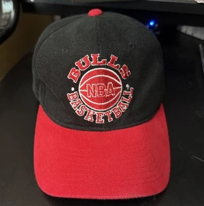 Vintage 90s Starter Chicago Bulls Black Adjustable Snapback Hat Cap Jordan Era - Bild 1 von 9