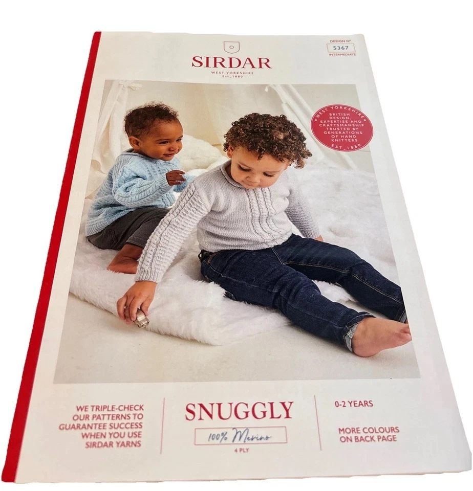 Sirdar Snuggly 4 Ply Knitting Pattern - 5367 Baby Sweater - 0-2 Years (Mer) - Image 1 of 4