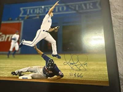 Foto assinada por Omar Vizquel 8x10 Toronto Blue jays IP 11x inscrição GG automática - Imagem 1 de 3