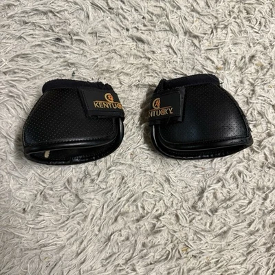 Large Black Leather Kentucky Horse Overreach Bell Boots - Image 1 of 4