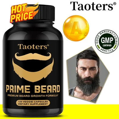 Cápsulas para el crecimiento de la barba - Fórmula natural - Crecimiento saludable de la barba - Cabello grueso Foto 1 de 4