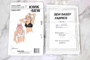 Sujetador Kwik Sew 2374 Cobertura Completa 42 a 46 C-DDD Patrón Sin Cortar con Kit de Sujetador - Imagen 1 de 7