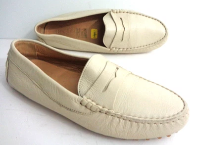 Zapatos Mocasines M. GEMI Marfil Cuero Suave 37.5 EE. UU. 7M PASTOSO Conducción Penney ITALIA Foto 1 de 4