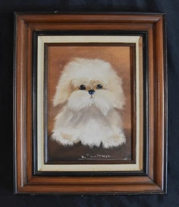D. WHILTAKER Original Gemälde, 1984, DOG PORTTRAITS, SHIH TZU, gerahmt, 18"x15" - Bild 1 von 9