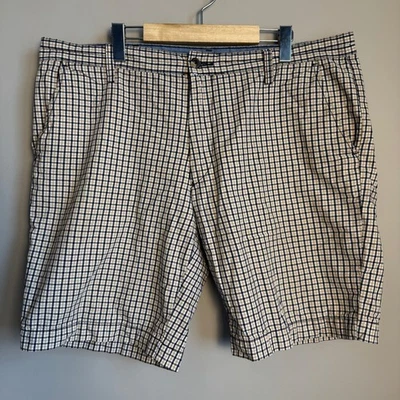 U.S. Polo Assn. Plaid Shorts Men's Size 38 Flat Front Casual Tan Black Check - Изображение 1 из 4