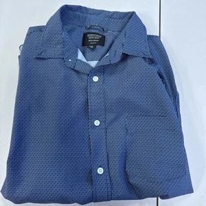 Nordstrom Men’s Shop Tech Smart Blue Check Trim Fit Dress Shirt L - Picture 1 of 7