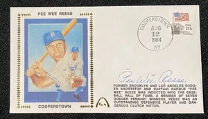 PEE WEE REESE SIGNED GATEWAY ENVELOPE COOPERSTOWN 8/12/1984 $.20 STAMP ! - Bild 1 von 2
