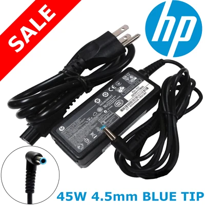 Cargador Adaptador CA Original HP Laptop 45W 19.5V Fuente de Alimentación Punta Azul 741727-001 Foto 1 de 4