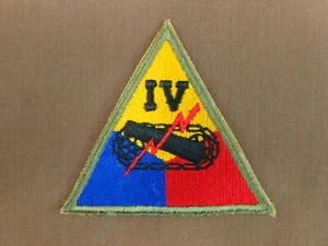 WW2 U.S. ARMY 4TH ARMORED CORPS PATCH NO UV GLOW IV CORPS - Picture 1 of 2