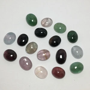 Beautiful multi tourmaline oval cabochon gemstone 10 pieces good color - Picture 1 of 4