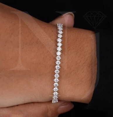 10K Gold Tennis Bracelet Features 2.80 mm Round cut Moissanite For Perfect Gift - Image 1 of 4