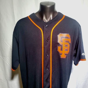 Maglia San Francisco Giants Majestic Cool Base Taglia 2XT XXLT Nero Arancione - Foto 1 di 9