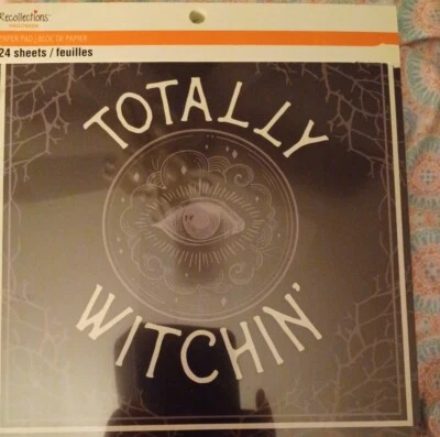 8x8 Halloween Magic Scrapbook Paper 24p Vintage Glow in Dark witchcraft palmist - Image 1 of 4