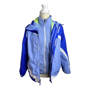 The North Face Girls Hyvent Rain Jacket Hooded Girls L 14-16 remove fleece READ - Picture 1 of 19