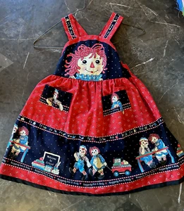Vintage Girls 1990s Daisy Kingdom Raggedy Ann Jumper Factory Dress Size 5 NOS - Picture 1 of 11