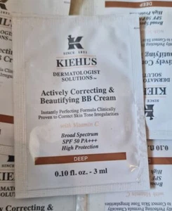 _10 x 3ml NEW KIEHL'S Actively Correcting & Beautifying BB Cream DEEP 30ml - Picture 1 of 1