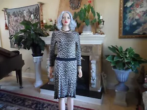 Lanvin Brown Leopard Print Belted Sheat Dress Size XS - Picture 1 of 22
