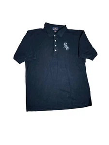 Chicago White Sox  Men's Polo Shirt L Black Embroidered Antigua - Picture 1 of 2