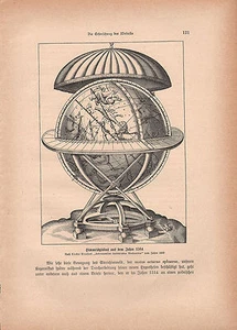 1903 ASTRONOMIE IMPRESSION ALLEMANDE ~ GLOBE CÉLESTE DE (1584) - Bild 1 von 2