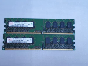 Two - 1GB 1RX8 PC2 6400U 666 12 Computer Memory Pair --Tested - Picture 1 of 8
