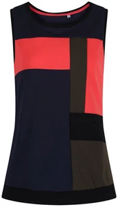 Nuevo Chaleco Túnica Crepe Panel Crepe Top Bloque de Color Nuevo Marca Famosa Mujer - Imagen 1 de 3