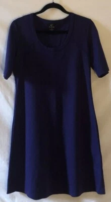 Vestido Camisa Lemmie Nina Leonard Mujer M Púrpura Oscuro Manga Corta Pullover Midi Foto 1 de 4