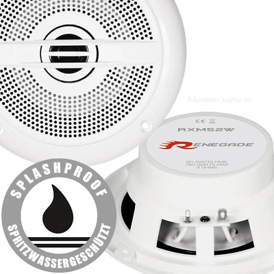Renegade 160 Watt 13cm Decken-Lautsprecher Marine Boxen Boot Bad RXM52W weiß - Bild 1 von 3