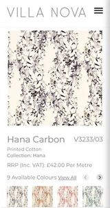 1.10Mtrs Of Villa Nova Hana Eden Rrp £42 Mtr - Picture 1 of 6