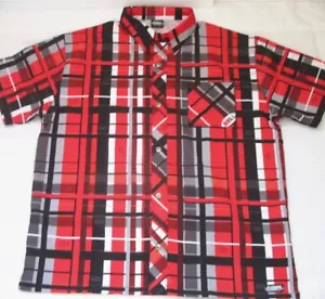 Hot Shoppe BELL Biker Helmets Shirt Mens 2XL Button Up Short Sleeve Plaid USA - Picture 1 of 12