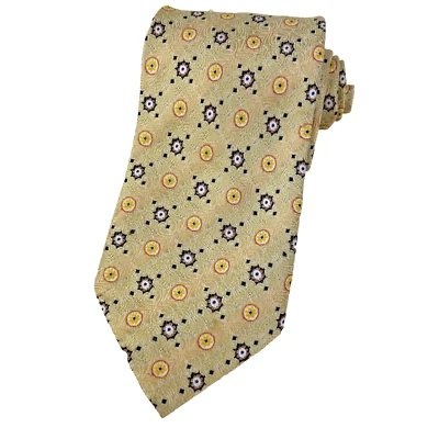 George Martin Hombre Corbata Estilo Beige Jacquard Geométrico Elegante Patrón Foto 1 de 4