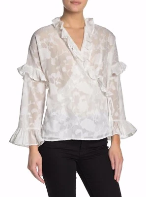 Top envolvente con volantes French Connection Victorian Chemise Clarita para mujer S nuevo con etiquetas $98 Foto 1 de 4