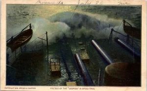 1910 Military Postcard Foc'Sle of the Georgia in Speed Trial PM USS Louisiana - Picture 1 of 2