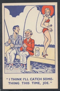 Comic Postcard - Saucy / Fishing / Rods / Catch / Pier / Lady / Bikini X131 - Picture 1 of 2