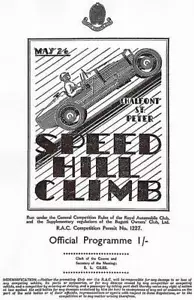 1934 Bughatti Owners Club Speed Hill Climb - Programmabdeckung Magnet - Bild 1 von 2